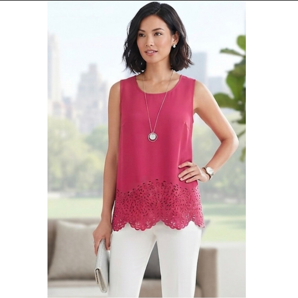 NWT Katherine Barclay Laser Cut Top